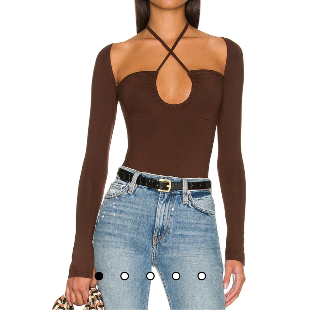 Superdown Storms Brown Chocolate Bodysuit from REVOLVE